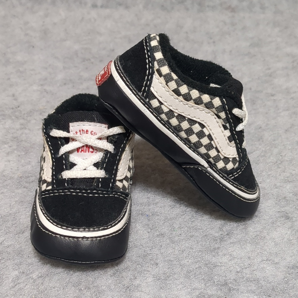 Vans Old Skool Checkerboard Infant Soft Slip On Shoes Size 2 - Picture 4 of 8